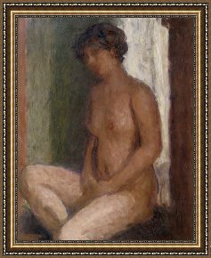 Seated Nude Framed Paintings - Seated Nude Against the Light by Roderic OConor