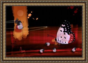 Evocation of Butterflies Framed Paintings - Family of butterflies by Rohan Sandhir