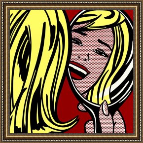 J.f.k. in Berlin, 1963 Framed Prints - Girl in Mirror c.1963 by Roy Lichtenstein