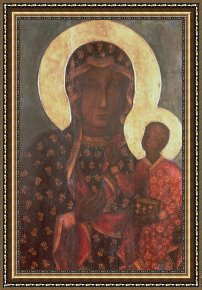 Saba at The Balcony VIII Black Dress Framed Prints - The Black Madonna of Jasna Gora by Russian School