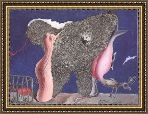 Animals Framed Prints - Symbiotic Woman Animal by Salvador Dali