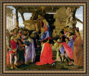 Sandro Botticelli Framed Prints - Adoration of the Magi by Sandro Botticelli