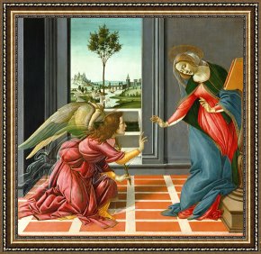 Sandro Botticelli Framed Prints - Annunciation by Sandro Botticelli