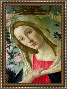 Sandro Botticelli Framed Prints - Madonna and Child Crowned by Angels by Sandro Botticelli