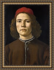 Sandro Botticelli Framed Prints - Portrait Of A Young Man by Sandro Botticelli