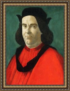 Sandro Botticelli Framed Prints - Portrait Of Lorenzo Di Ser Piero Lorenzi by Sandro Botticelli