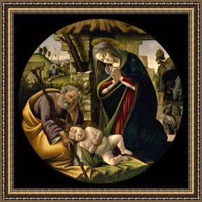 Sandro Botticelli Framed Prints - The Adoration of The Christ Child by Sandro Botticelli