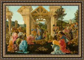 Sandro Botticelli Framed Prints - The Adoration of The Magi by Sandro Botticelli