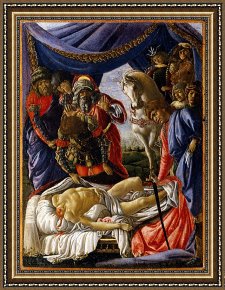Sandro Botticelli Framed Prints - The Discovery Of Holofernes' Corpse Judith Returns From The Enemy Camp At Bethulia by Sandro Botticelli
