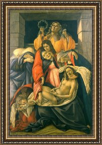 Sandro Botticelli Framed Prints - The Lamentation Over The Dead Christ by Sandro Botticelli