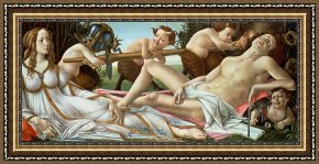 Sandro Botticelli Framed Prints - Venus and Mars by Sandro Botticelli