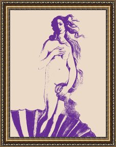 Sandro Botticelli Framed Prints - Violet Venus by Sandro Botticelli