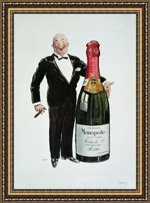 Advertisement Framed Prints - Advertisement For Heidsieck Champagne by Sem