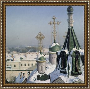 View of Delft Framed Paintings - View from a Window of the Moscow School of Painting by Sergei Ivanovich Svetoslavsky