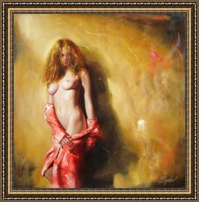 Red Elisabeth Riverbank Berlin Framed Paintings - The sun in red by Sergey Ignatenko