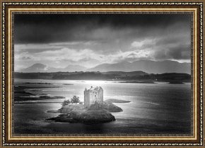 Exterior Framed Paintings - Castle Stalker by Simon Marsden
