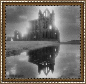 Exterior Framed Paintings - Whitby Abbey by Simon Marsden