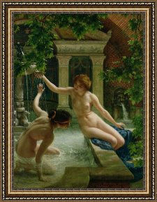Unclothed Framed Paintings - Water Babies by Sir Edward John Poynter