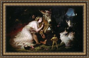 Exterior Framed Paintings - Scene from A Midsummer Night's Dream by Sir Edwin Landseer