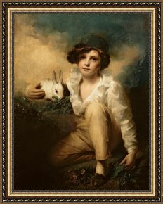 The Drummer Boy's Dream Framed Paintings - Boy and Rabbit by Sir Henry Raeburn