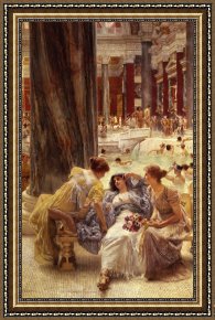 Bath Pastels Framed Paintings - The Baths of Caracalla by Sir Lawrence Alma-Tadema