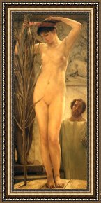 Unclothed Framed Paintings - The Sculptor's Model by Sir Lawrence Alma-Tadema