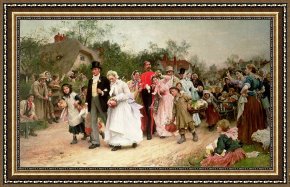 Village Framed Prints - The Village Wedding by Sir Samuel Luke Fildes