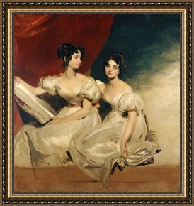 Portrait Framed Prints - A double portrait of the Fullerton sisters by Sir Thomas Lawrence