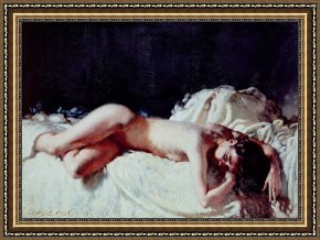 Unclothed Framed Paintings - Nude Study by Sir William Orpen