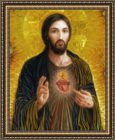 Jesus Healing The Leper Framed Prints - Sacred Heart of Jesus by Smith Catholic Art