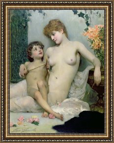 Joseph Framed Prints - Venus and Cupid by Solomon Joseph Solomon