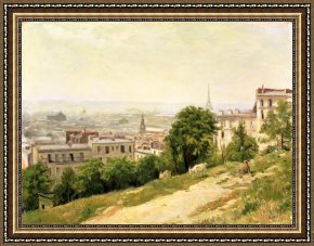 Edouard Framed Prints - View of Paris by Stanislas Victor Edouard Lepine