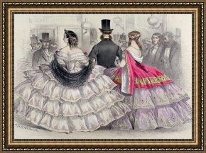 Royal Framed Prints - Ladies Wearing Crinolines At The Royal Italian Opera by TH Guerin