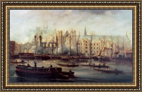 House Framed Prints - The Burning of the Houses of Parliament by The Burning of the Houses of Parliament
