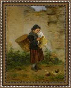 Belle Du Jour Framed Paintings - Les Titres Du Jour by Theophile Emmanuel Duverger