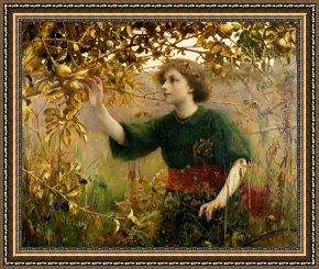 The Drummer Boy's Dream Framed Paintings - A Golden Dream by Thomas Cooper Gotch