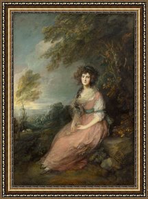 Mr And Mrs a Mosselman And Their Two Daughters Framed Paintings - Mrs Richard Brinsley Sheridan by Thomas Gainsborough