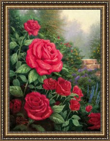 Perfect Framed Prints - A Perfect Red Rose by Thomas Kinkade
