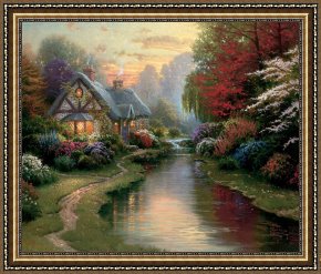 A Quiet Evening Framed Prints - A Quiet Evening by Thomas Kinkade