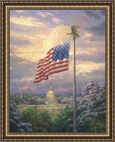 Hometown Pride Framed Prints - America's Pride by Thomas Kinkade