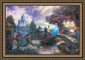 The Drummer Boy's Dream Framed Paintings - Cinderella Wishes Upon a Dream by Thomas Kinkade