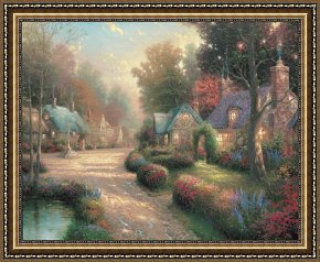 Boar Lane Framed Prints - Cobblestone Lane I by Thomas Kinkade