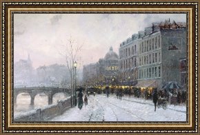 A Quiet Evening Framed Prints - Evening on The Seine by Thomas Kinkade