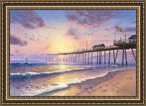 The Incredulity of Saint Thomas Framed Paintings - Footprints in The Sand by Thomas Kinkade