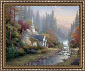 The Incredulity of Saint Thomas Framed Paintings - Forest Chapel by Thomas Kinkade