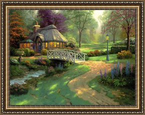 Clocktower Cottage Framed Paintings - Friendship Cottage by Thomas Kinkade