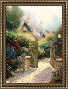 Clocktower Cottage Framed Paintings - Hidden Cottage Ii by Thomas Kinkade