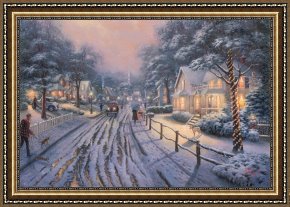 Hometown Pride Framed Prints - Hometown Christmas Memories by Thomas Kinkade