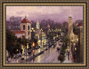 City by The Bay Framed Paintings - Plaza Lights, Kansas City by Thomas Kinkade