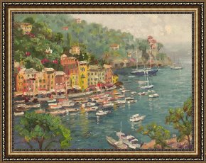 Reflections of Portofino Framed Prints - Portofino by Thomas Kinkade